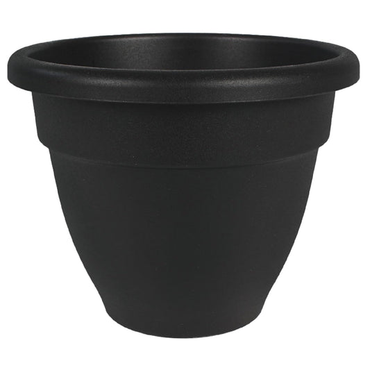 The HC Companies Maceta caribeña de 16 Pulgadas, Maceta Ligera de plástico para Interiores y Exteriores, para Hierbas y Flores, Color Negro