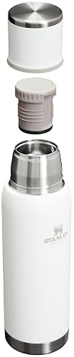 Stanley Adventure-To-Go - Botella al aspiradora de 1.1 cuartos | Boca ancha con tapa de copa a prueba de fugas, mantiene las bebidas calientes o frías | Plegable para viajes | Botella térmica de acero