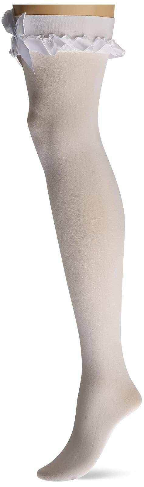 Leg Avenue - Muslos opacos para mujer con ribete de satén y lazo