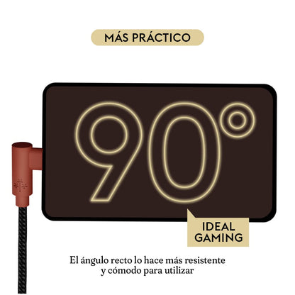 Cable Lightning Hune Sustentable 90° Compatible Con iPhone (Corteza)
