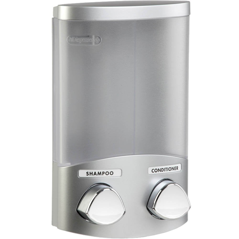 Euro Series Trio Dispensador de jabón y regadera de tres cámaras, cromo, 2-Chamber, Plateado (Satin silver)