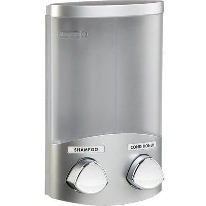Euro Series Trio Dispensador de jabón y regadera de tres cámaras, cromo, 2-Chamber, Plateado (Satin silver)