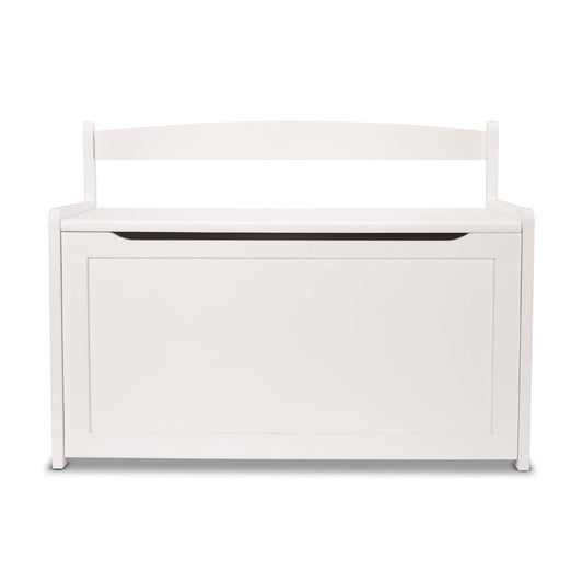 Melissa & Doug Baúl de Madera para Juguetes, Baúl de Madera Resistente, 2.3 Metros Cúbicos de Almacenamiento, Fácil de Armar, Blanco