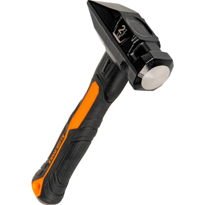 Klein Tools H80602 - Martillo herrero de 2-1/2 libras con mango de fibra de vidrio y cara de cuña, diseño resistente a golpes para golpes y demolición, incluye agujero de cordón