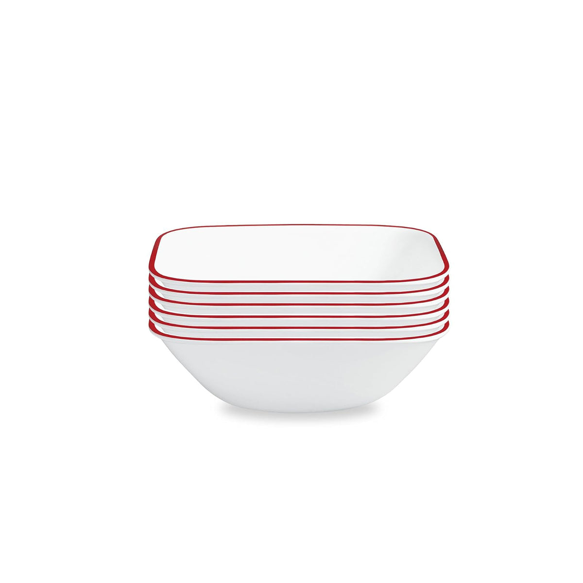 CORELLE 1107748 Square Splendor Tazon para Sopa Set de 6 Piezas, Large/25.4 cm, blanco