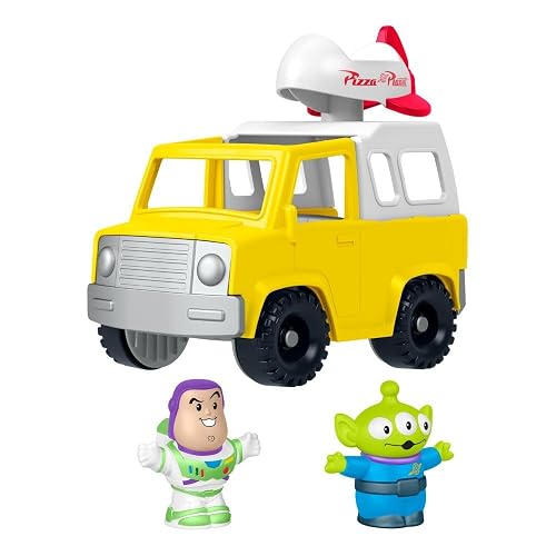 Fisher-Price - Juguete para niños pequeños de Disney y Pixar Toy Story Pizza Planet Truck con Buzz Lightyear y Figuras alienígenas para niños de 18 Meses