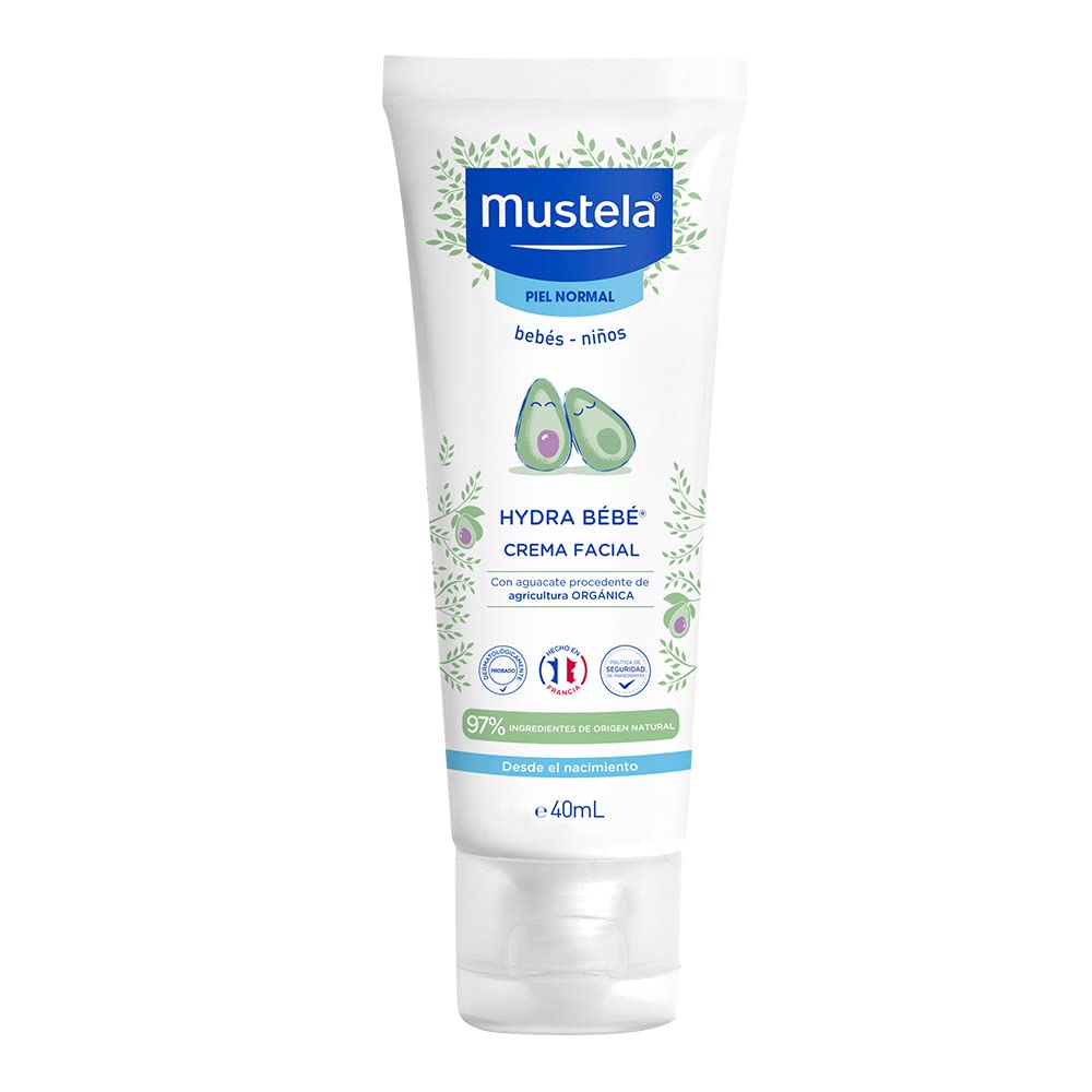 Mustela Hydrabebé, Crema Corporal Hidratante para Bebé o Niño con Piel Normal, 300mL + Crema Facial Hidratante para Piel Normal, 40 ml