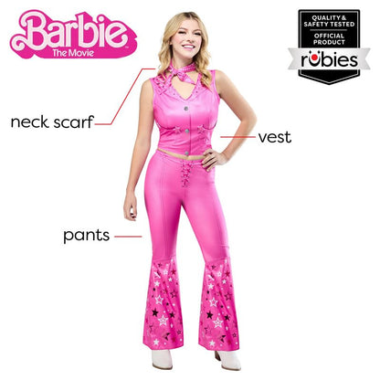 Rubies Womens Western Barbie Costume Flared Pants With Vest and Scarf,