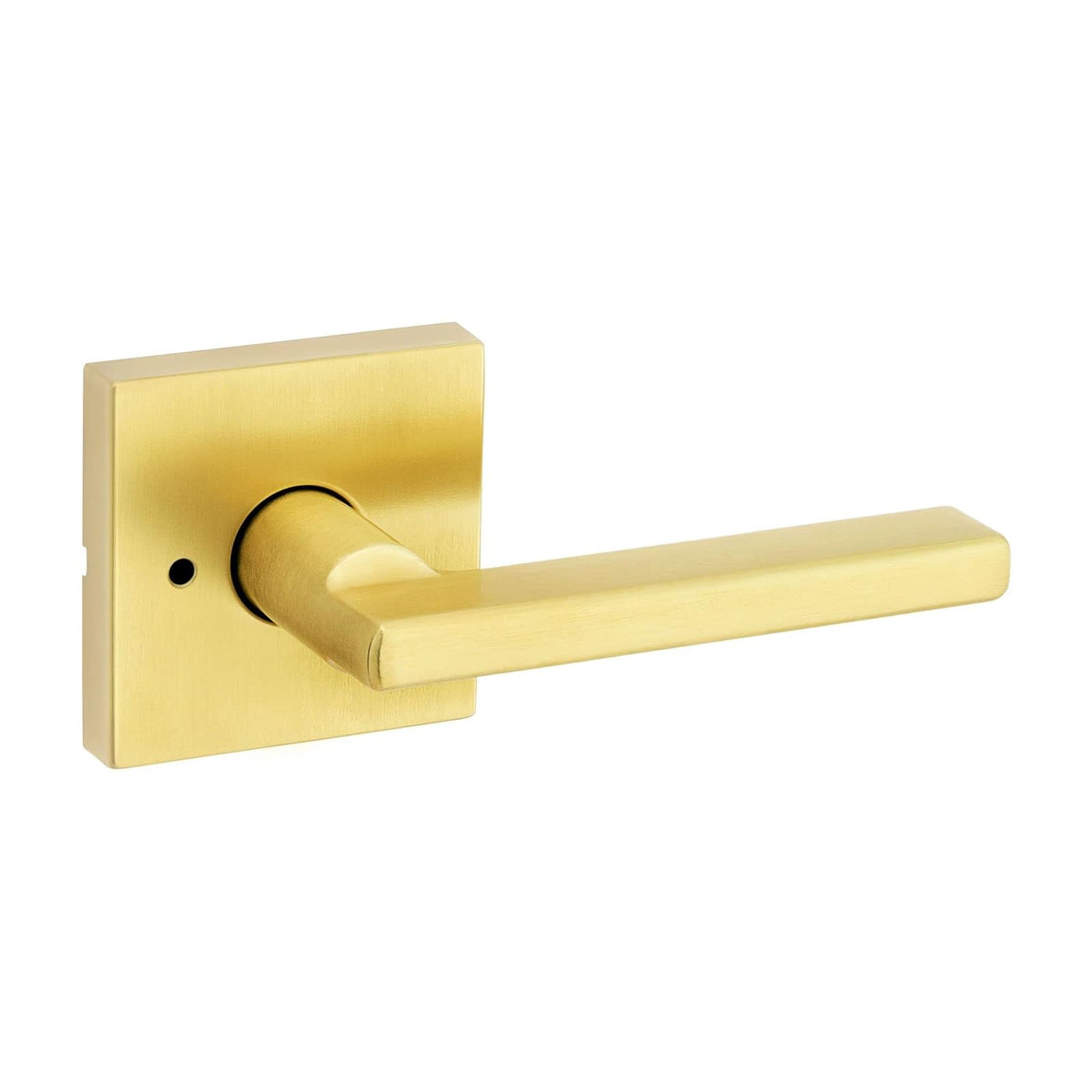 Kwikset Halifax Manija de Entrada con Cerradura, SmartKey, Varios Acabados - latón satinado - Square Rose - Privacidad