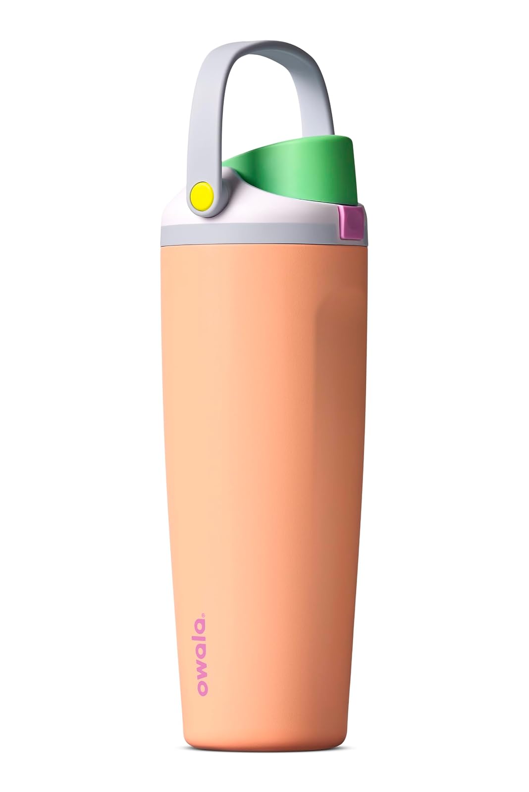 Owala FreeSip Sway Botella de Agua de Acero Inoxidable con Asa - Peachy Keen - 30 Ounces
