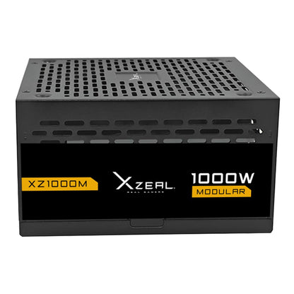 Fuente de Poder Xzeal XZ1000M ATX 1000W 80 Plus Gold Modular 1x20+4pin + 2xP8(4+4) Pin +3X PCI-E/CPU (8pin) + 1x PCI-E 5.1+ 4X SATA/Molex Negro