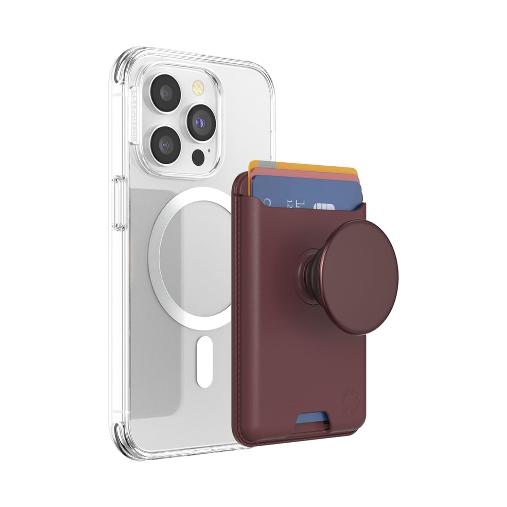 PopSockets Softgoods Portafolios para Celular con Agarre Expandible y Anillo MagSafe - Con agarre - Sangre de toro