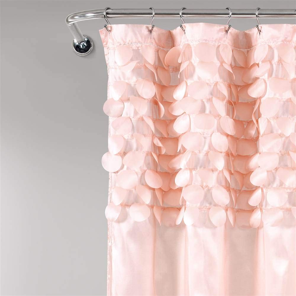 Lush Decor x 72 Pulgadas, Cortina de Ducha Blush Lillian | Baño con diseño de círculo Brillante Texturizado