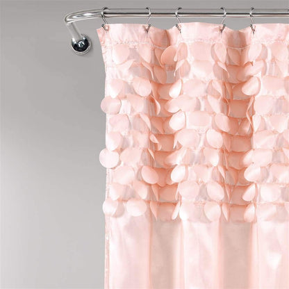 Lush Decor x 72 Pulgadas, Cortina de Ducha Blush Lillian | Baño con diseño de círculo Brillante Texturizado