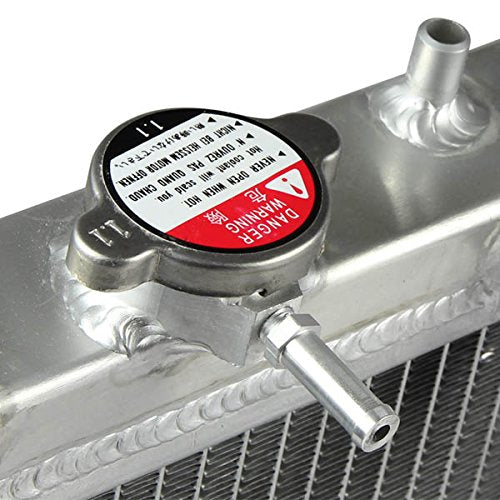 DNA Motoring RA-HC92-42-2 Radiador de Aluminio T-6061 de Doble Núcleo 2 Filas para Honda D15/16/B18 1.5L/1.6L/1.8L MT, Metálico