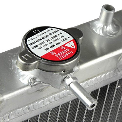 DNA Motoring RA-HC92-42-2 Radiador de Aluminio T-6061 de Doble Núcleo 2 Filas para Honda D15/16/B18 1.5L/1.6L/1.8L MT, Metálico
