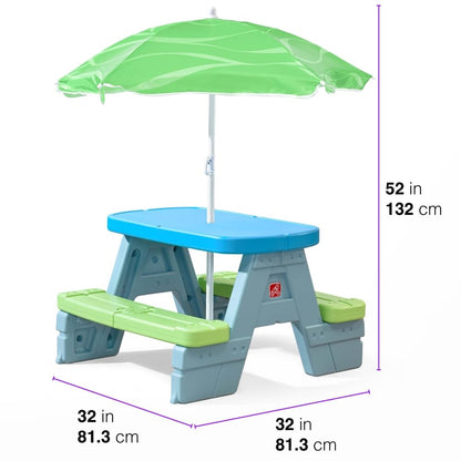 Step31 402499 Mesa de Picnic con sombrilla Sun & Shade, Multicolor