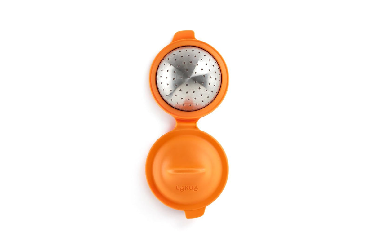 Lekue - Huevera para huevos escalfados, Anaranjado, Juego de 2, 1