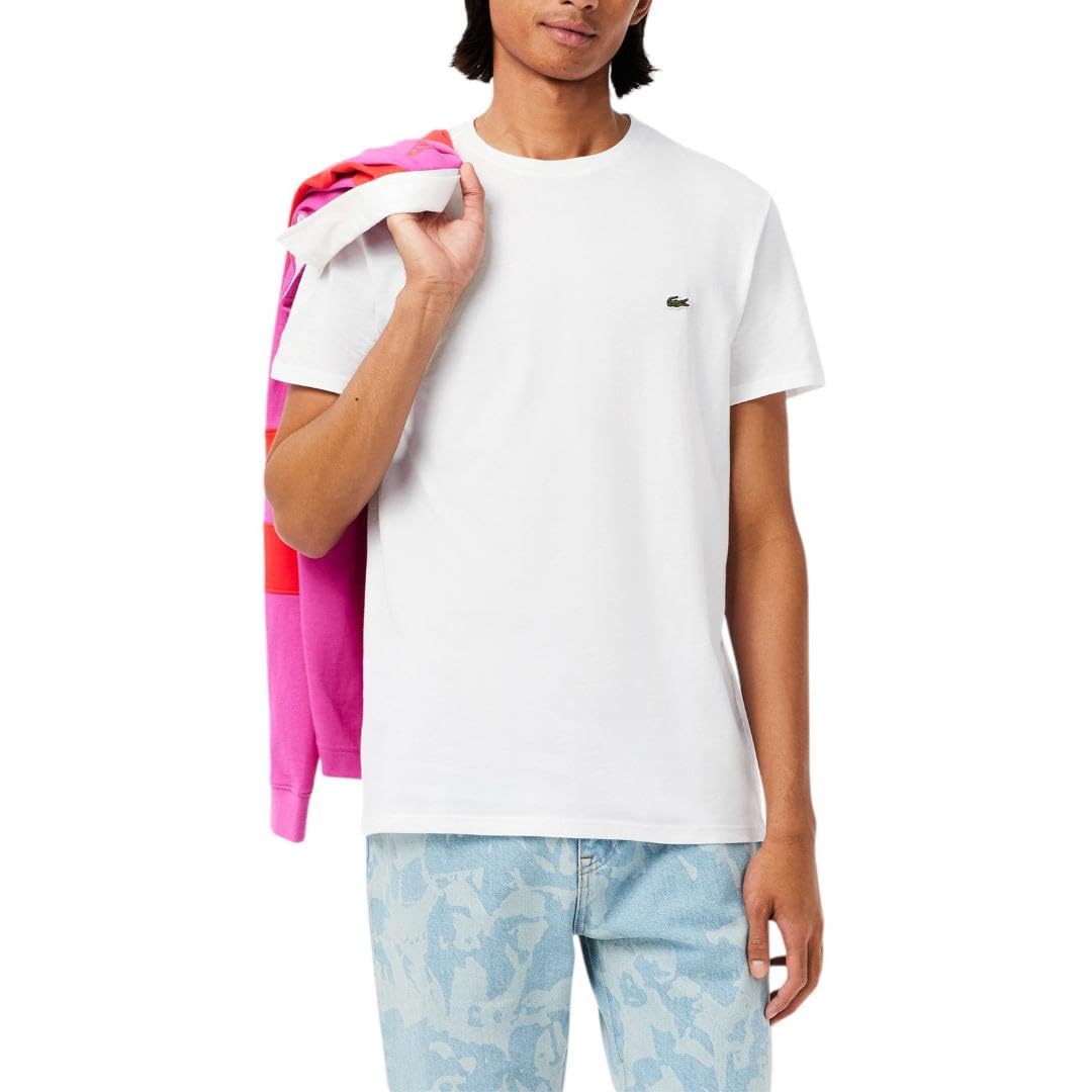 Lacoste Playera Clásica para Hombre, Cuello Redondo - 3XL Amplio - Blanco