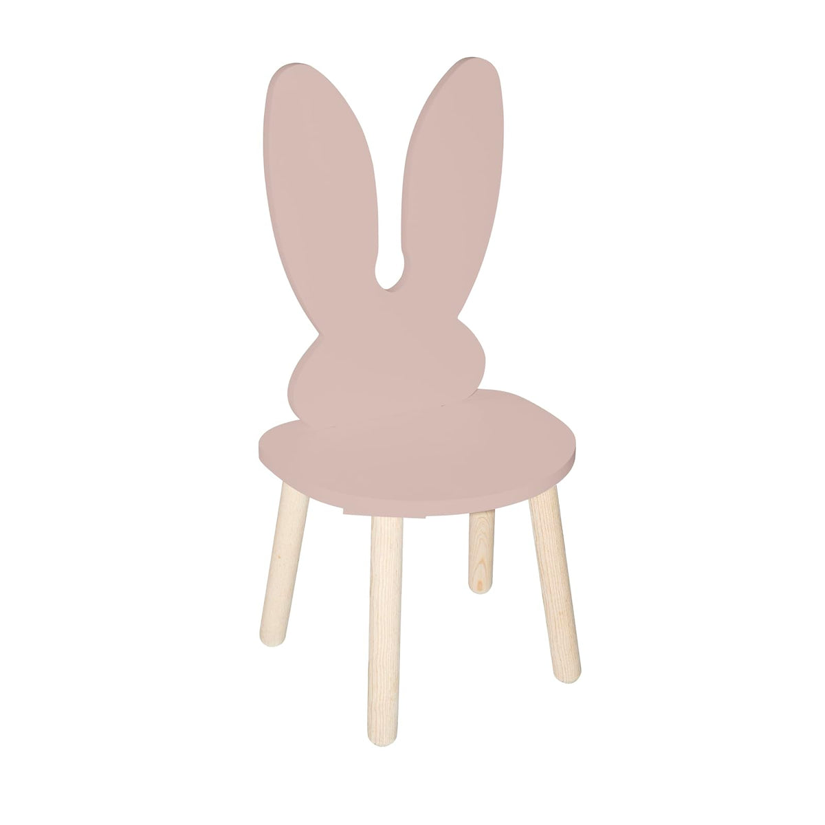 DUDUK Silla Infantil de Madera con Forma de Conejo - Rosa
