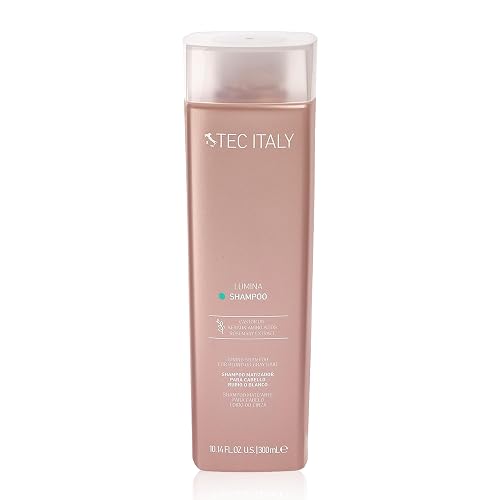TEC ITALY Lumina Shampoo Iluminador Matizador Cabello Rubio o Blanco 300 ml | Diseñado para mantener matices fríos en cabellos claros. Purifica suavemente y aporta una apariencia más luminosa.