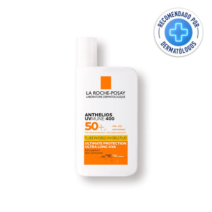 La Roche-Posay Anthelios UVMune 400 Fluido Invisible FPS 50+, Protector Solar, con Mexoryl 400, para Todo Tipo de Piel, Textura Ligera, Apto para Uso Diario, 50 ml
