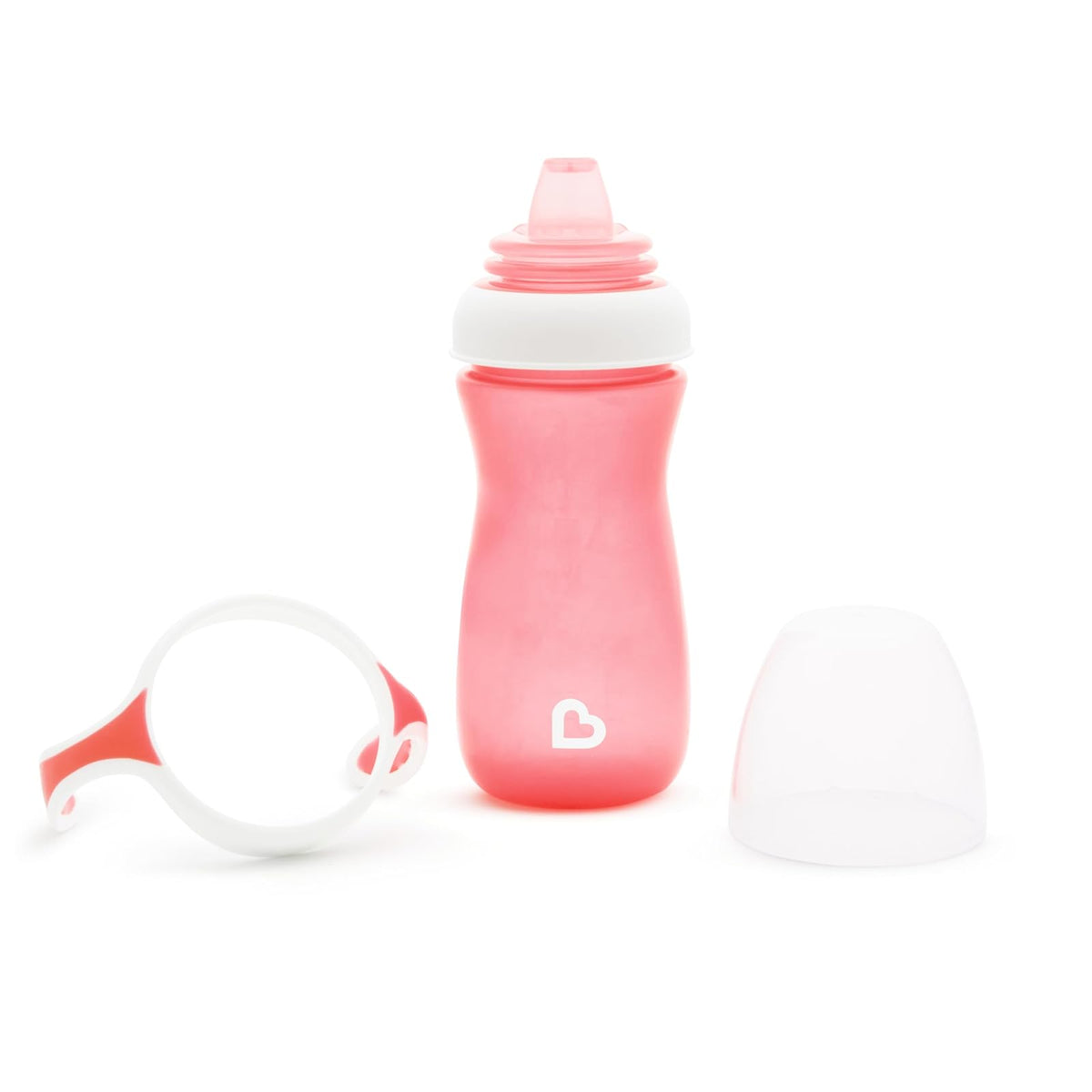 Munchkin Soft Transition Sippy Cup con asas de entrenamiento, 10 oz, rosa