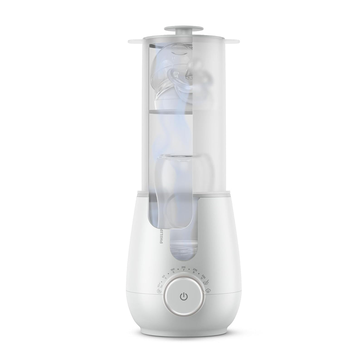 Philips Avent Calentador y Esterilizador 2 en 1 Listo en 3 Minutos | Sensor inteligente que evita sobrecalentamiento | Elimina 99.9% de bacterias | Calentamiento tipo hospitalario | SCF359/00