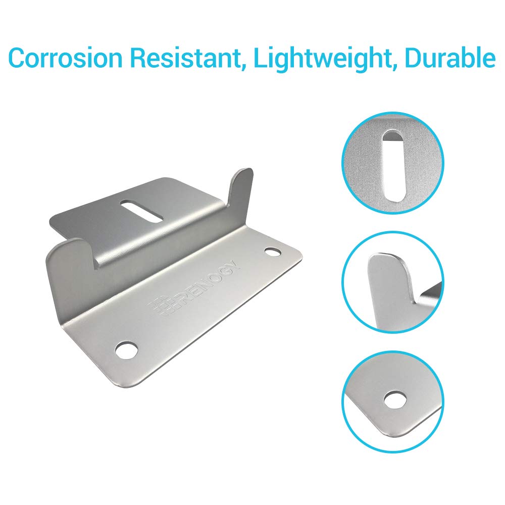 Renogy 4 juegos de soportes de montaje de panel solar Z ligeros de aluminio sin corrosión para caravanas, remolques, barcos, yates, pared y otras instalaciones de techo fuera de la viga, 4 unidades