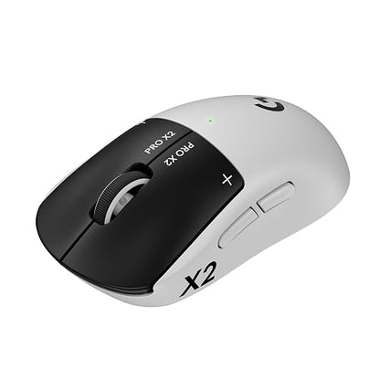 Logitech G Pro X2 SUPERSTRIKE Lightspeed - Mouse inalámbrico Gaming, Ultraligero 61 g, Sensor Hero 2 de 44,000 dpi, clics con retroalimentación háptica Hits, Carga USB-C, para PC y Mac, Color Blanco