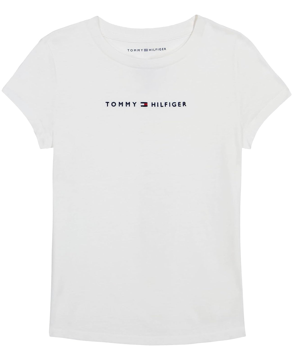Tommy Hilfiger Playera de Manga Corta con Logo Bandera para Niña - 7 - Blanco