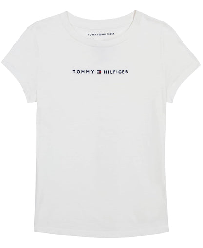 Tommy Hilfiger Playera de Manga Corta con Logo Bandera para Niña - 7 - Blanco