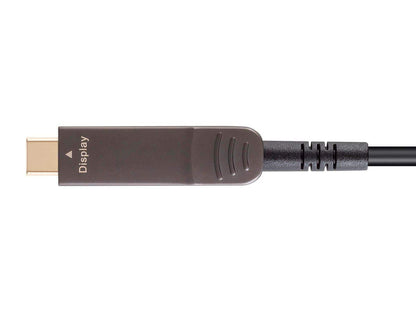 Monoprice USB 3.1 Type-C to Type-C Video Cable - 100 Feet - Black | 4K@60Hz, Fiber Optic, AOC, Transmits Up To 100 Feet, Gold Plated Connectors - SlimRun AV Series