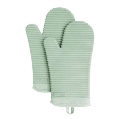 KITCHENAID - Juego de 2 Manoplas de Horno de Silicona Suave acanaladas, 7.5 x 13 Pulgadas, Pistacho