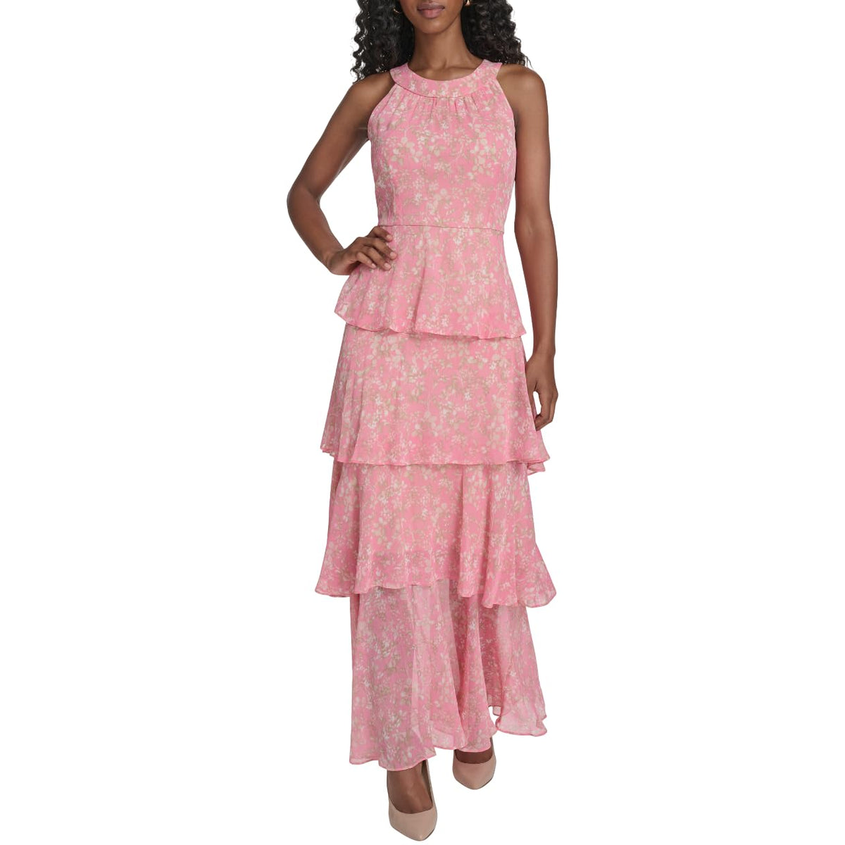 Tommy Hilfiger - Vestido Largo sin Mangas con Cuello Halter para Mujer
