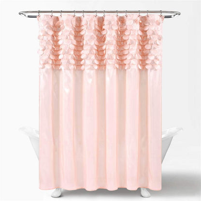 Lush Decor x 72 Pulgadas, Cortina de Ducha Blush Lillian | Baño con diseño de círculo Brillante Texturizado