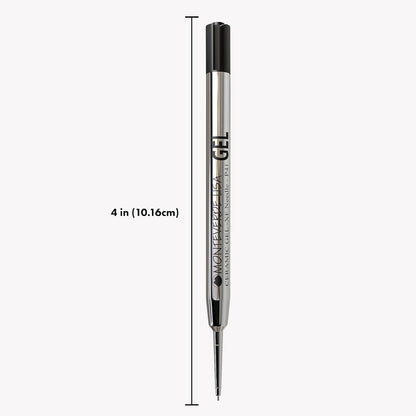 Monteverde Recambios de gel sin tapa para adaptarse a bolígrafos estilo Parker, punta de aguja extrafina de 0,5 mm, negro, paquete de 2, tecnología de escritura suave para Parker, Conklin, Schmidt y