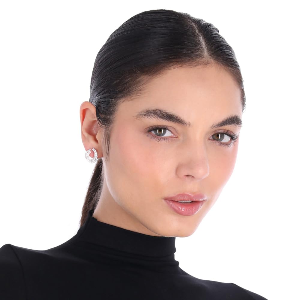 Anne Klein Aretes Plateado Asimetrico