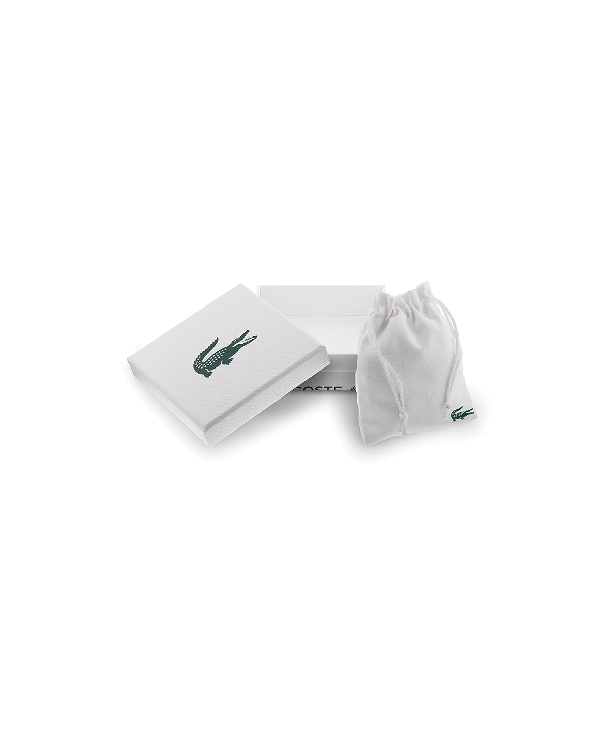 Lacoste 2040103 Jewelry Ensemble - Pulsera de acero inoxidable y cadena de silicona verde para hombre, color plateado
