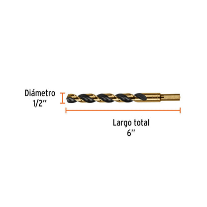 Truper Expert BAV-1/2-B, Broca alta velocidad, Turbo Steel, en blister, 1/2"