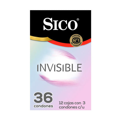 Sico® Invisible Condones Ultra Delgados, cartera con 36 piezas