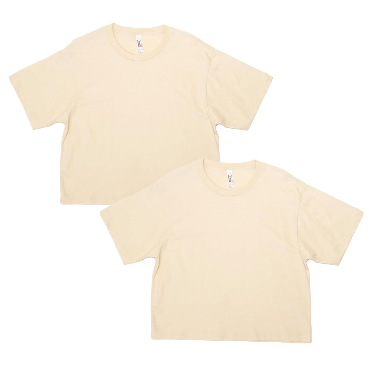American Apparel G102 playera Fine Jersey boxy, paquete de 2 - M - Crema (paquete de 2)