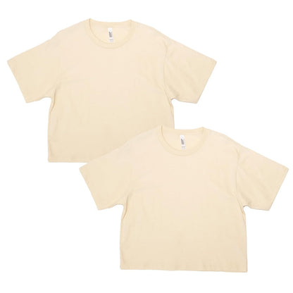 American Apparel G102 playera Fine Jersey boxy, paquete de 2 - M - Crema (paquete de 2)