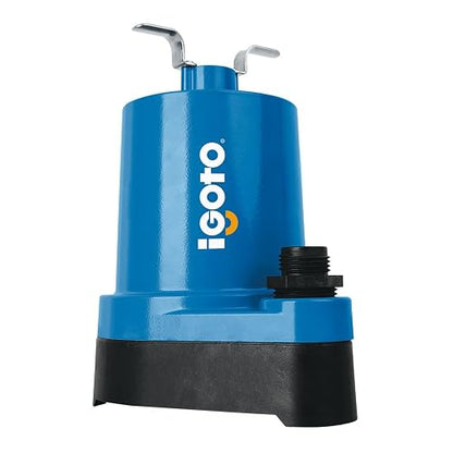 Igoto BF195 Bomba Sumergible para Fuentes de Agua 1/6 HP 124W Bomba para Estanque y Cascada IP68 Caudal Máx 76 L/min Altura Máx 6 m Motor 127V