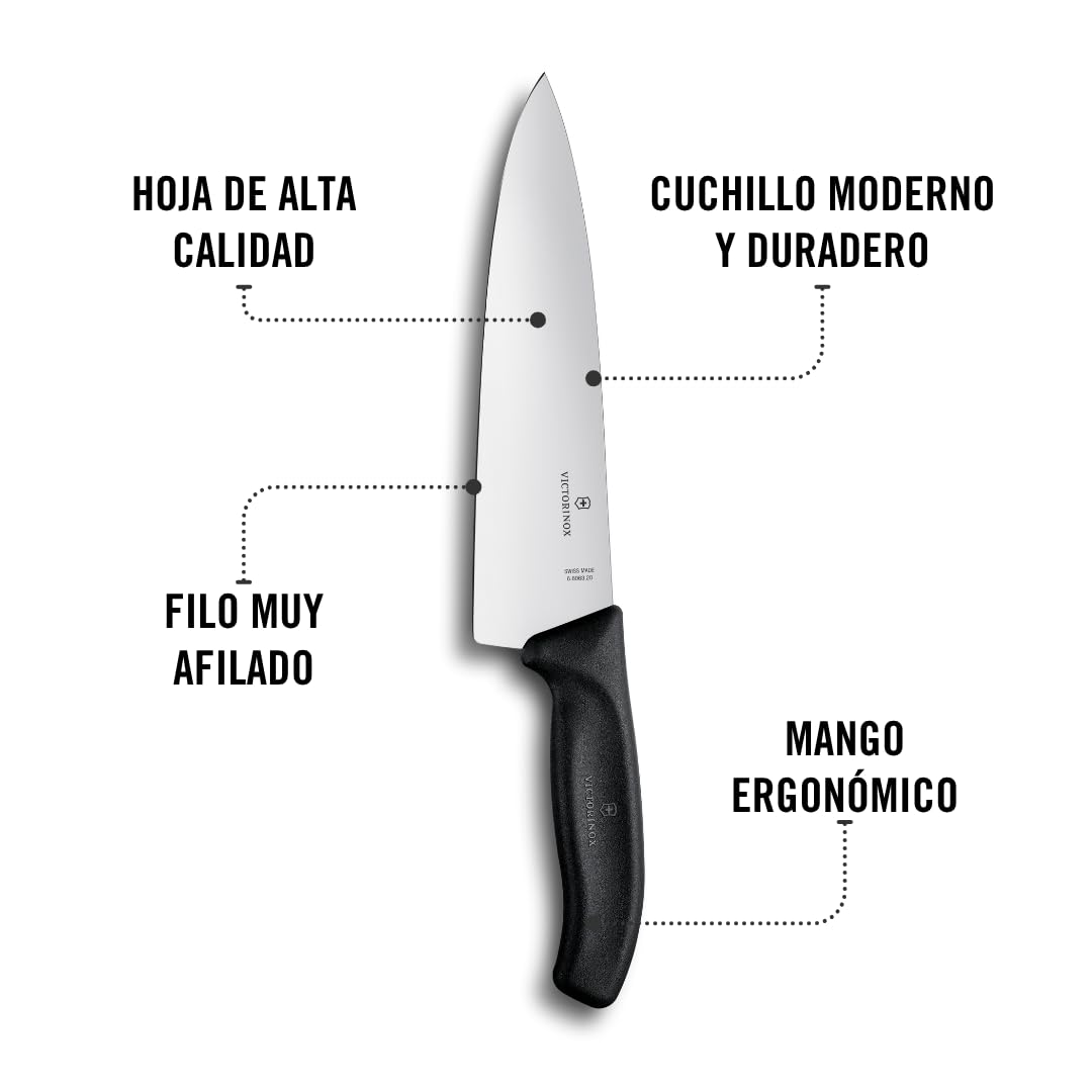 Victorinox Cuchillo para Trinchar, Negro, 20 Centímetros