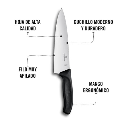 Victorinox Cuchillo para Trinchar, Negro, 20 Centímetros