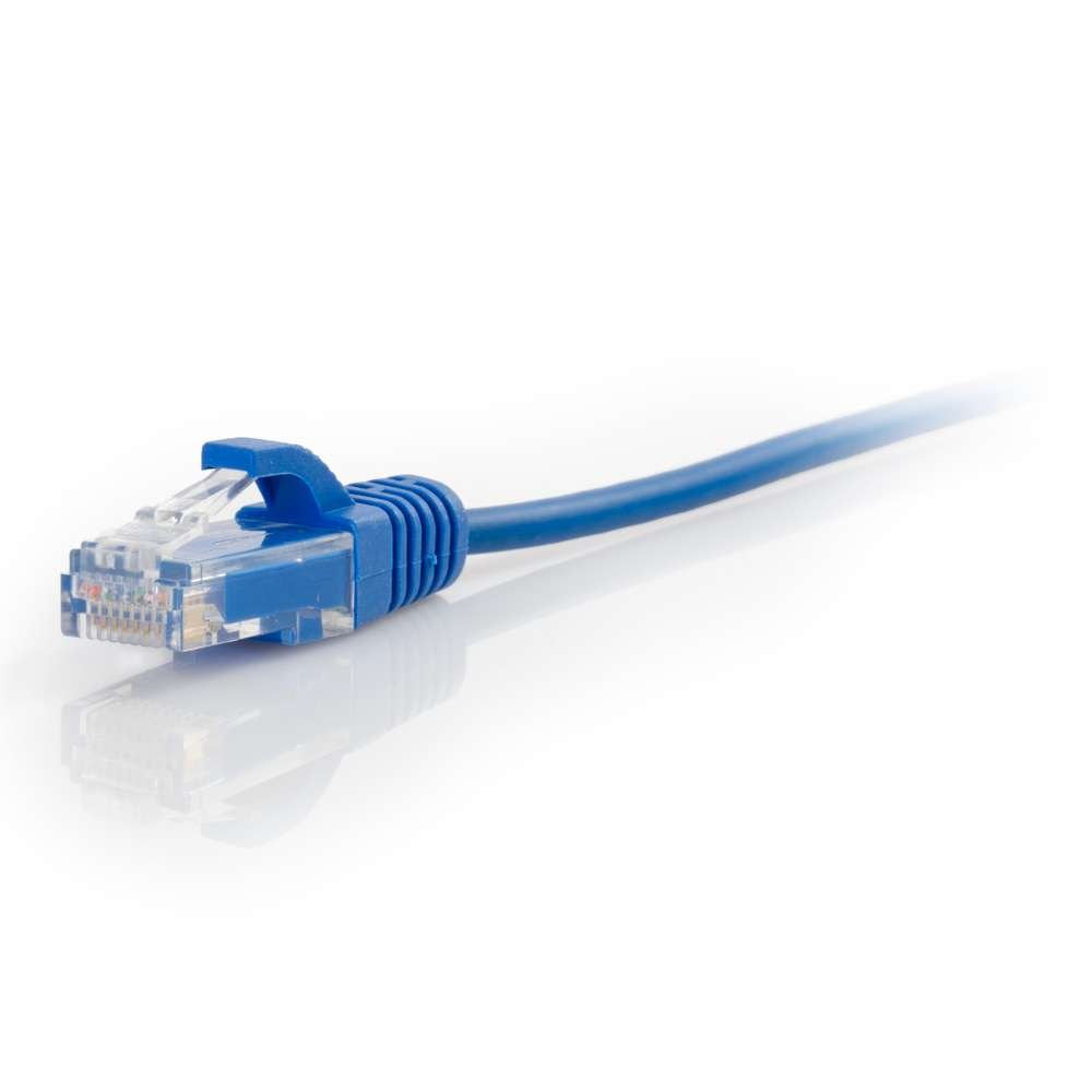 C2G 01074 Cat6 Cable - Snagless Unshielded Slim Ethernet Network Patch Cable, Blue (2 Feet, 0.60 Meters)