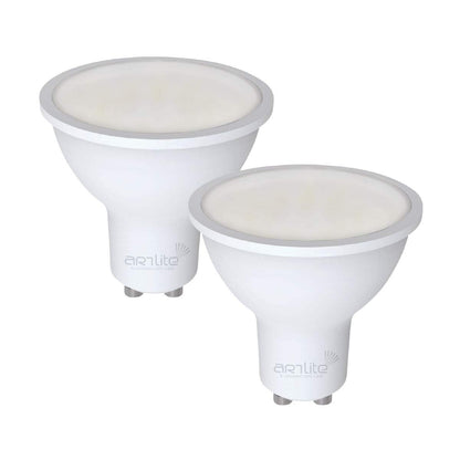 2 FOCOS SMART LED WiFi GU10 6W RGB CW MULTICOLOR Y BLANCOS ATENUABLES