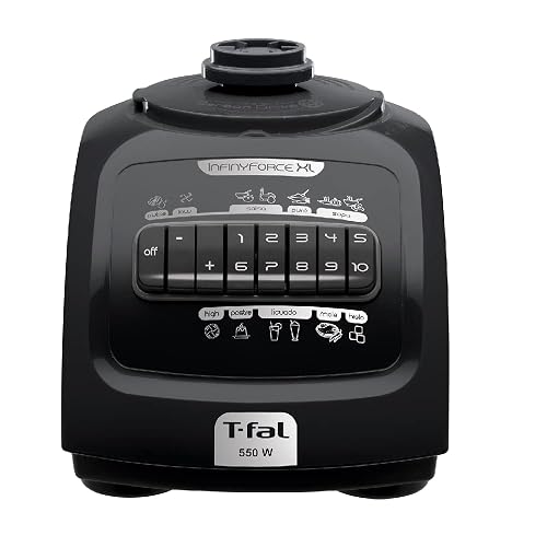 T-FAL Licuadora Infiny Force XL 10 velocidades negra | Tritura todo sin dejar trozos, 6 cuchillas de acero inoxidable, 3 veces más eficiente. Capacidad de 2.2 L, 550W. LN8208MX