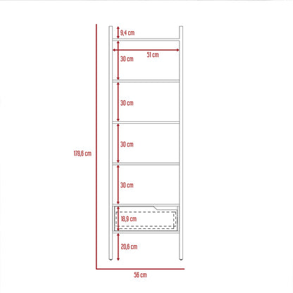 Diecsa Deco Home Estanteria Oslo armable, Color Duna con Carbon, Dimensiones 56 Largo X 39 Ancho X 180 Alto cm, Estilo contemporáneo, con Cuatro entrepaños